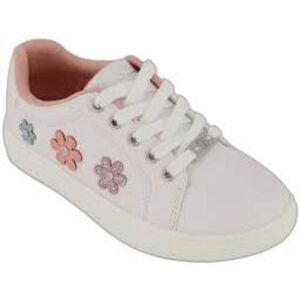 Jessica Simpson Girls' Gina Flower Low Sneakers Shoes White Size 12